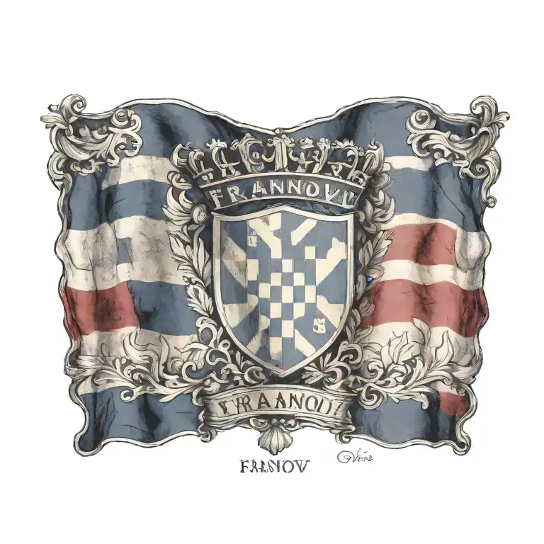 The Word Franov With The Croatian Flag