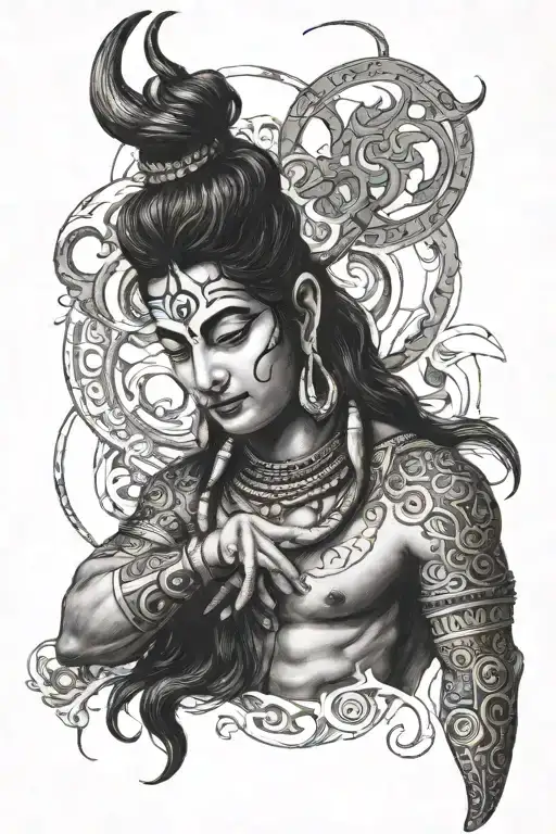 Shiva With Karma Symbol