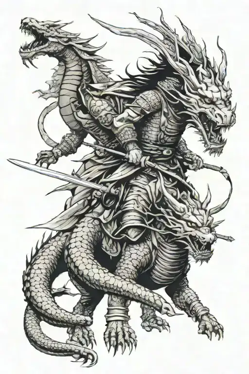 Samurai And Dragon