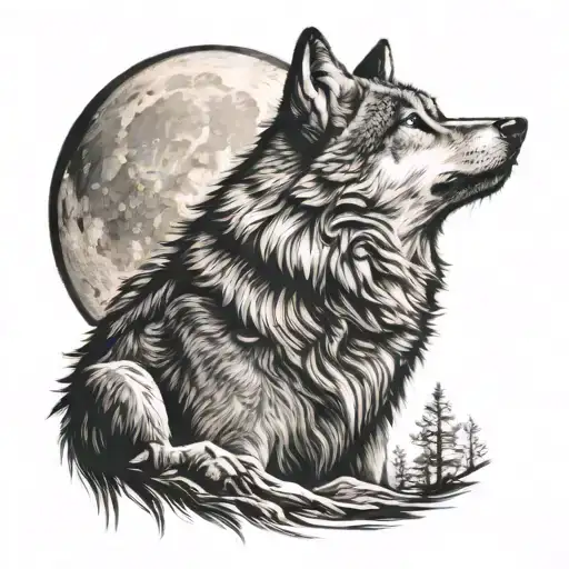 Wolf Howling At The Moon