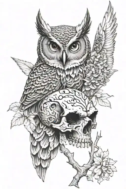 Skull And Owl