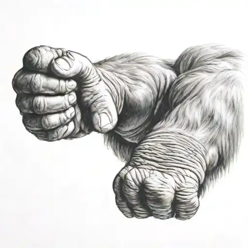 Gorilla Holding Fist Raised