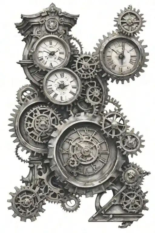 Child Walking Upstairs Into Clock Gears