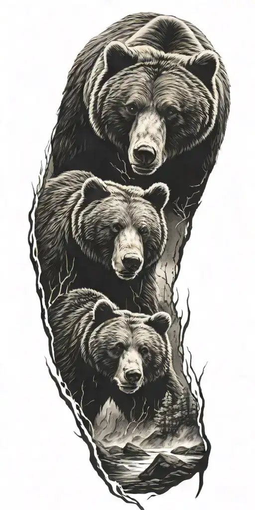 Bear Amidst Dark Storm