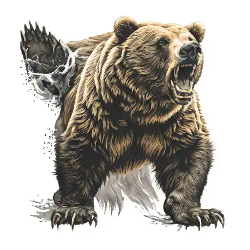 Agressive Grizzly Bear