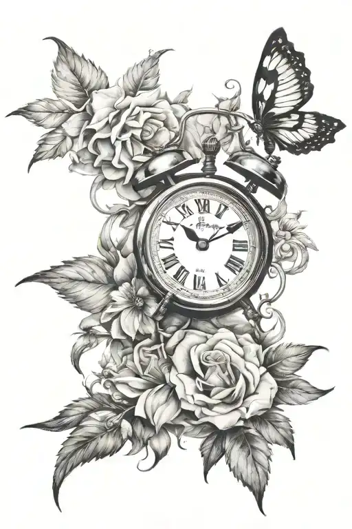 Clock And In The Background