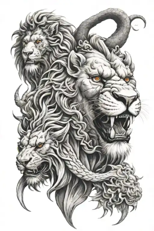 Lion Head And Dragon Head Strength