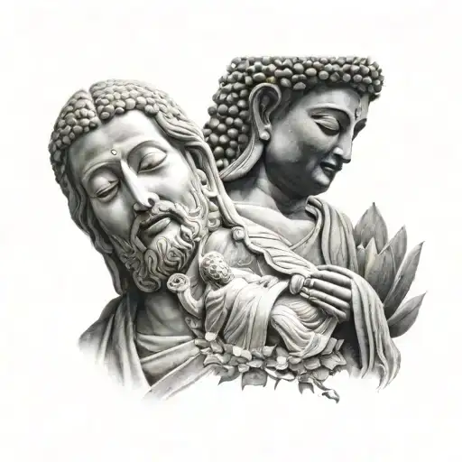 Jesus And Lord Buddha Combination