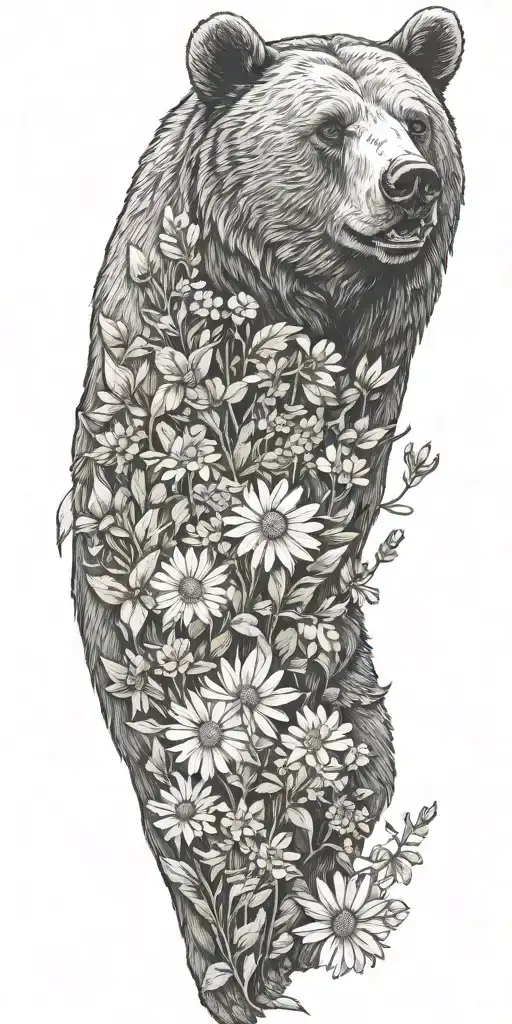 Bear And A Few Wild Flowers