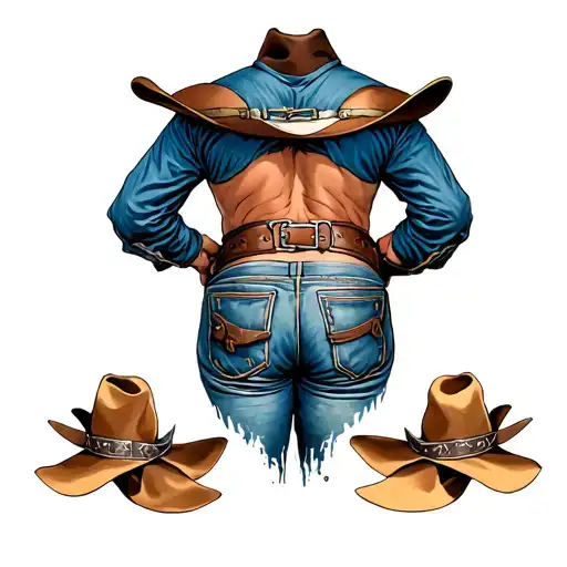 Buttocks Dressed As A Cowboy