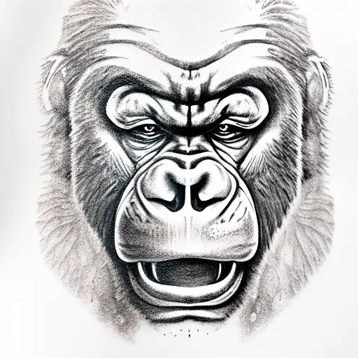 Gorilla With Knife