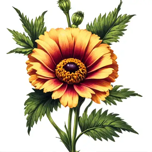 Colored Carnation And Balck Black Eyed Susan Flower