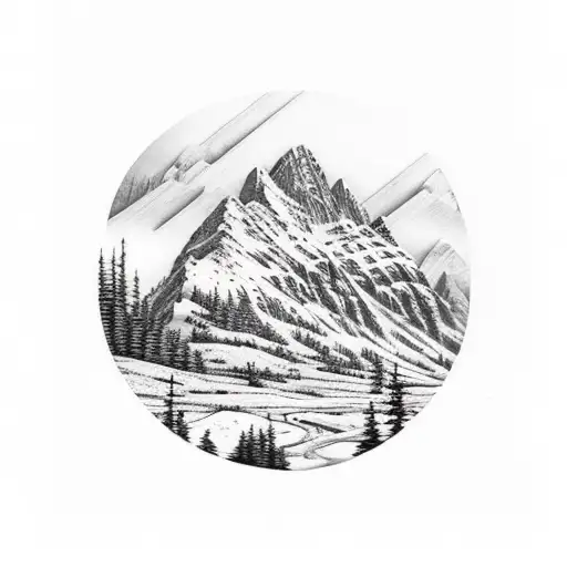 Mountain Scene With Forest And Scottish Symbolism