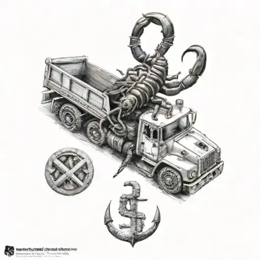 Scorpion Dump Truck Peace Sign