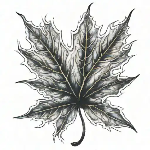 Maple Leaf With Burning Edges