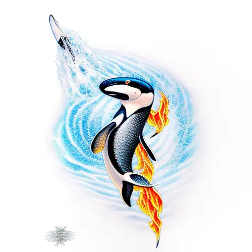 Orca With Fire And Water
