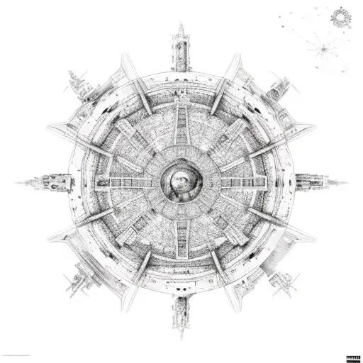 Star Map With Statues And Roman Architecture