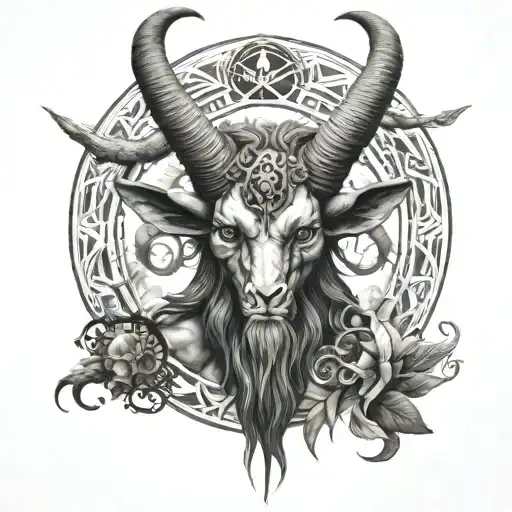 Black And Grey Dark Art Baphomet