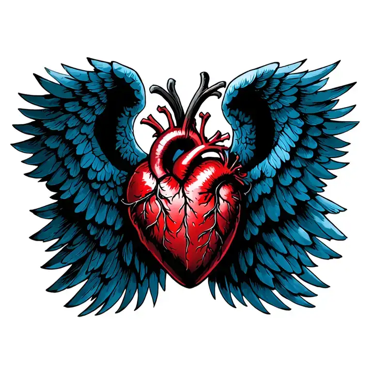 Sacred Heart With Wings