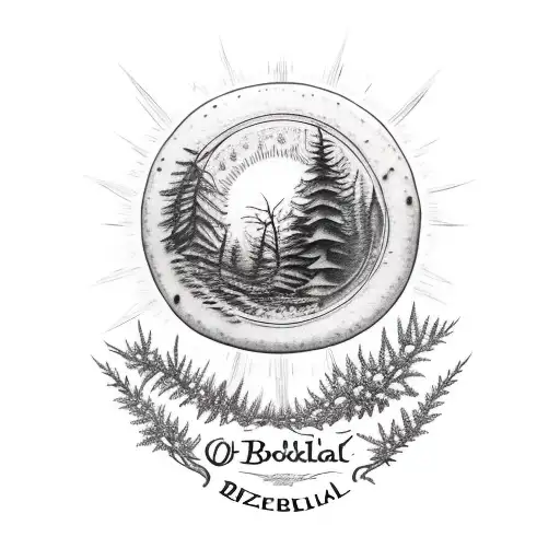 Boreal Forest Orange Sun Music Pizza Oven Wine Bottle And Love