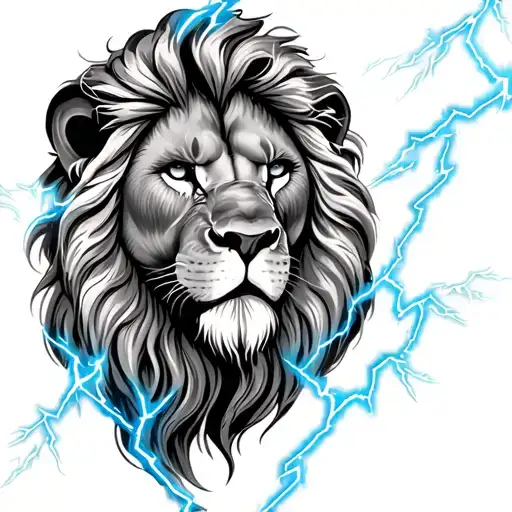 Zues With Lightning Strike And Leo Lion