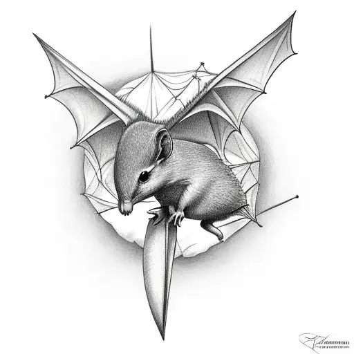 Shrew Riding A Bat