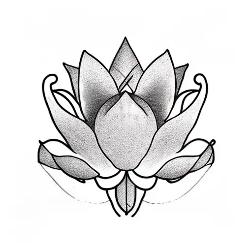 Arrow And Lotus Flower Skull