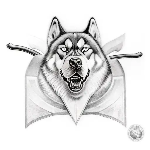 Ares God Of War With Malamute Portrait