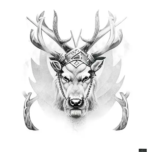 Viking Warrior With A Stag