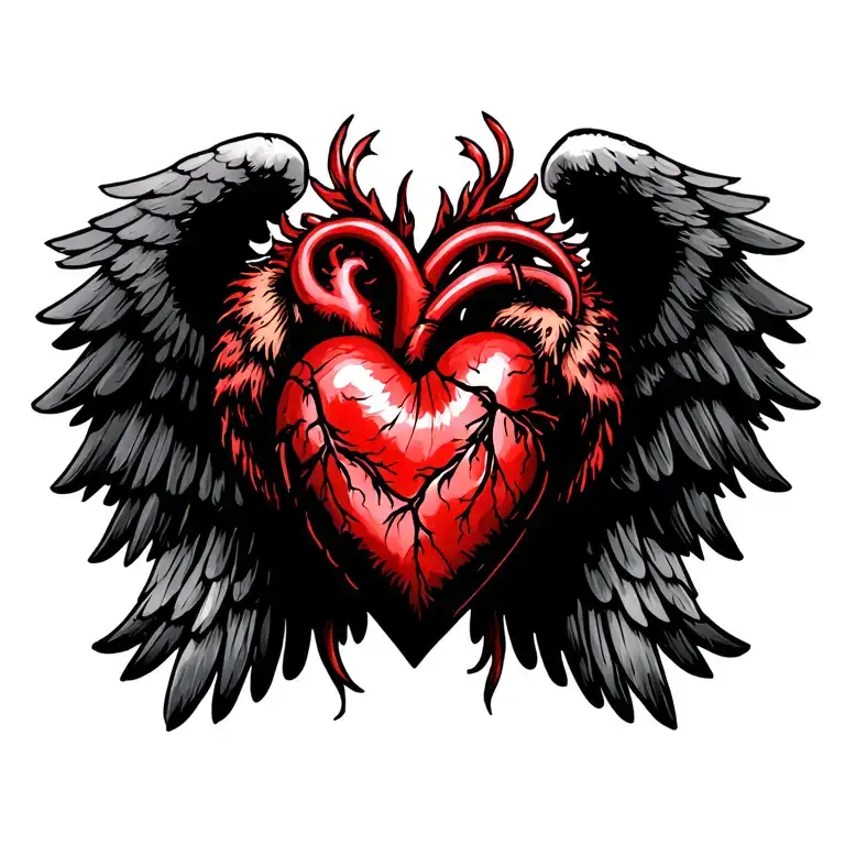 Sacred Heart With Wings