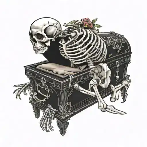 Skeleton And Casket