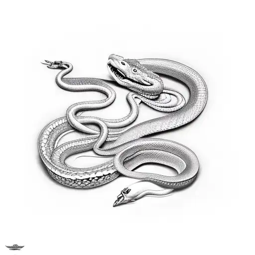 Two Hands With Snake