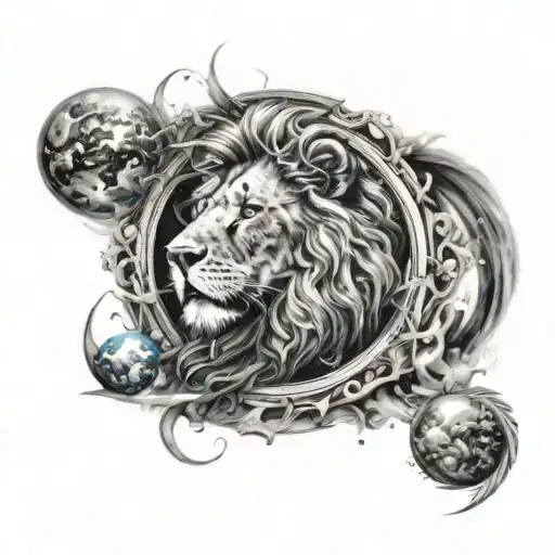 Lion Stars Planets Gothic Smoke