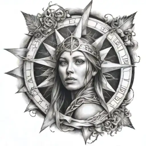 Woman With Wind Rose Wrapped