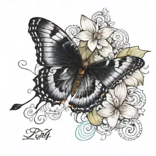 Butterfly With 2024 And Handwritten I Love You