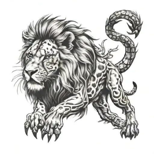 Lion Scorpion Feu Chien