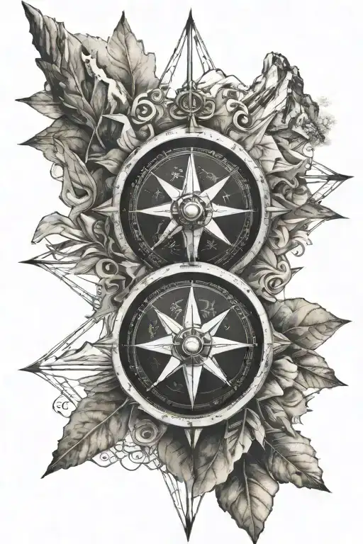 Mountains Compass Rose Intertwined