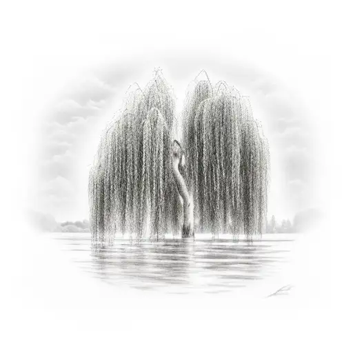 Weeping Willow On Water Edge