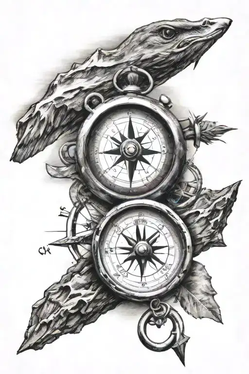 Tatra Mountains And Compass And Climbing Carabin Forearm