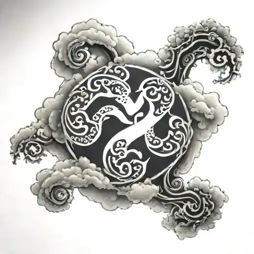 Gye Nyame Symbol In The Clouds