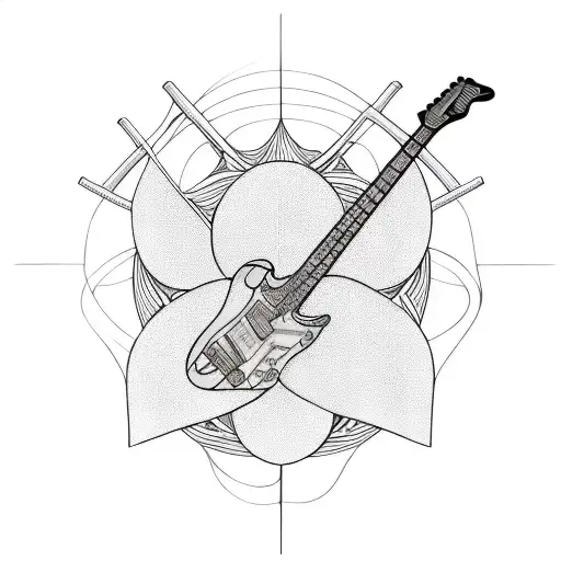 A Mathematical Equation Forming The Shape Of A Guitar