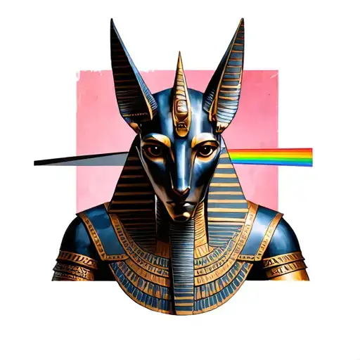 Anubis Egypcian God In Armour In The Background Pink Floyd The Wall Inspiration