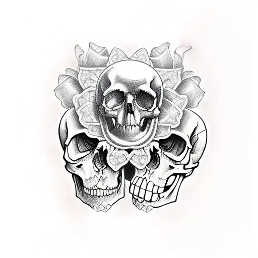 Hourglass With A Skull Inside