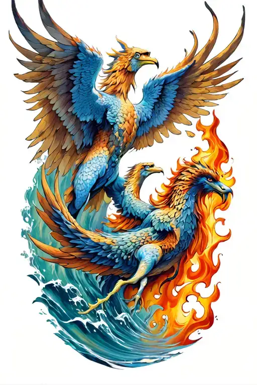 Water And Fire Phoenix And Triton Poseidon Son