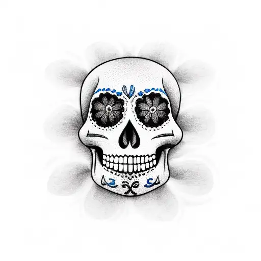 Sugar Skull On Cempazuchil