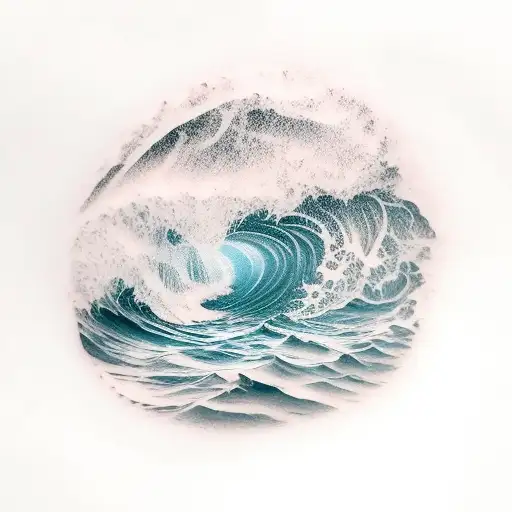 Ocean Wave Crashing For Inside Of A Forearm