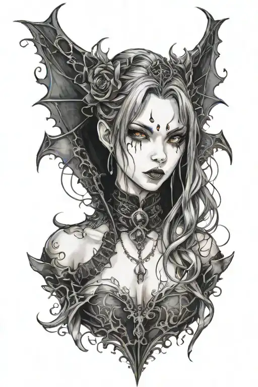 Anime Vampire Girl In Gothic Attire