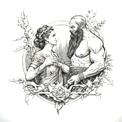 The God Of War Mars Holding The Hand Of The Forest Goddess Sylvia