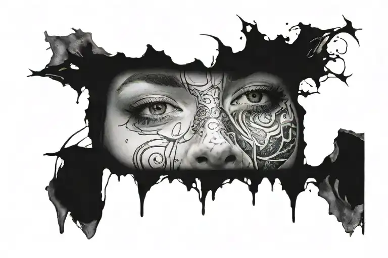 Female Gaze Coming Out Of The Skin