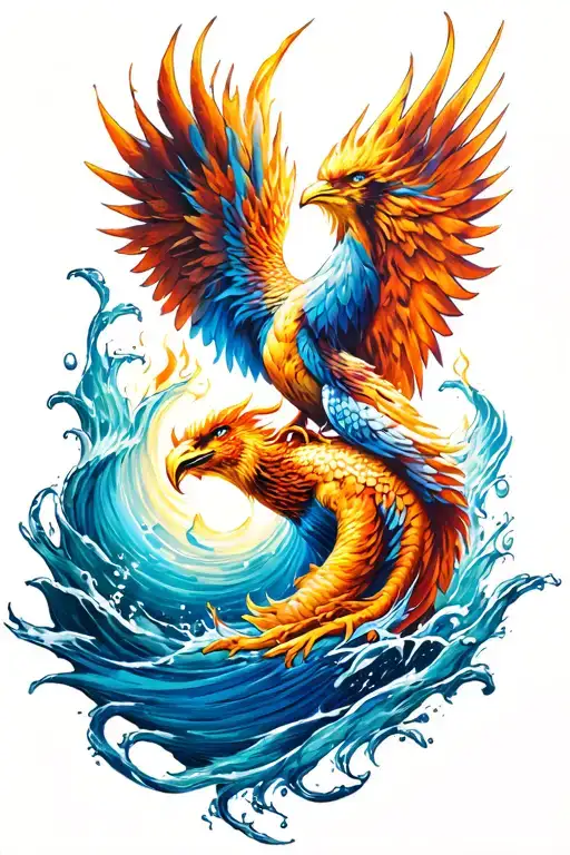 Water And Fire Phoenix And Triton Poseidon Son